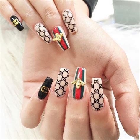 gucci print nails|gucci nail design ideas.